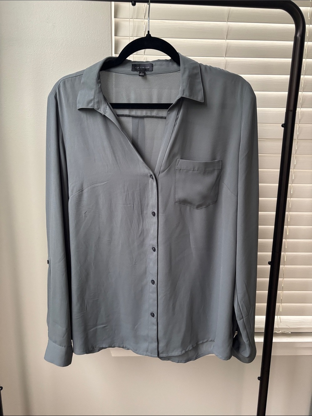 The Limited Men's Slate Gray Casual Button-Down Shirt